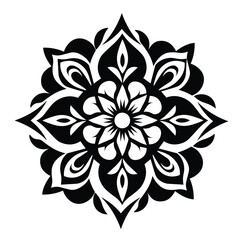 Floral Design A classic black and white floral design element featuring elegant, curved leaves and intricate detailing. Ornamental Perfect for use in decorative borders, logos