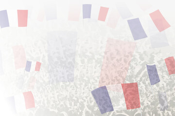 Celebratory Crowd with France Flags Background