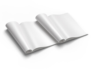 Realistic open Magazine or Book with blank page mockup isolated on background. Blank template for presentation a publication, notebook, catalogs, brochures, magazines, diary, journal, booklet