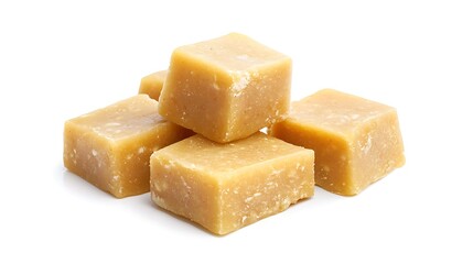 Barfi indian sweet dessert food isolated on white background.