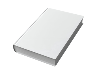 Blank hardcover book isolated on transparent or white background, png