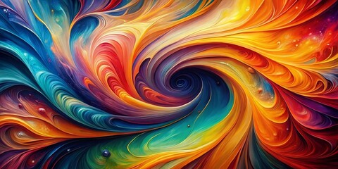 Mesmerizing Abstract Art: Vibrant Swirls & Bold Hues - Stock Photo
