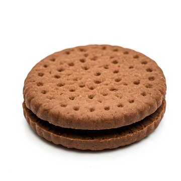 Cookies insude chocolate  image on white background.Ai generated