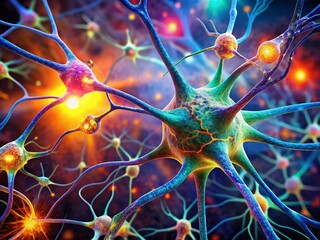 Microscopic 3D Rendering of Neuron Synapse: Chemical & Electrical Signal Transmission in Human Nervous System