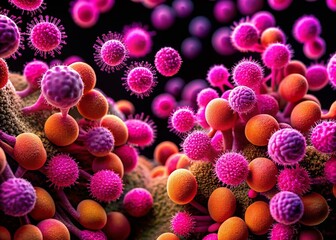 Microscopic Pink Bacteria: Unique Shapes & Structures in High Detail