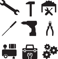 tools icon set,workshop icon.