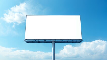 mockup blank billboard white space on bluesky background, 3d rendering 