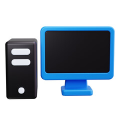 computer 3d render icons