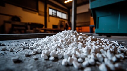 Fototapeta premium White Granules in Industrial Setting