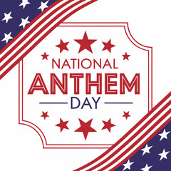 NATIONAL ANTHEM DAY silhouette vector illustration