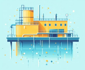 Naklejka premium Urban wastewater treatment innovative solutions for microplastics and water sustainability