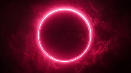 Fototapeta premium Glowing Pink Circle Abstract Background