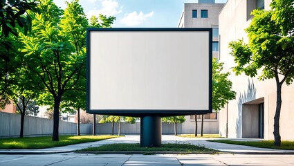 Fototapeta premium Outdoor billboard with natural landscape mockup
