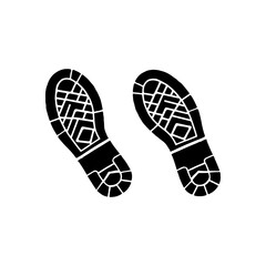 Pair of grunge shoe print icon silhouette vector illustration design on white background.