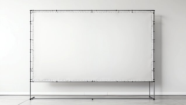 White blank advertising press wall with fabric banner template