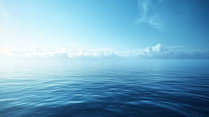 Obraz premium Serene Ocean Landscape Under a Bright Blue Sky
