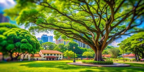 Obraz premium Miniature Singapore Tree, Fort Canning Park, Tilt-Shift Photography