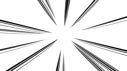 黒色　細い放射線　衝撃　飛び出し