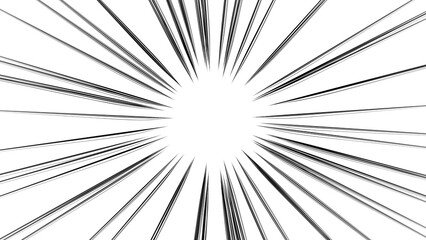 黒色　細い放射線　衝撃　飛び出し