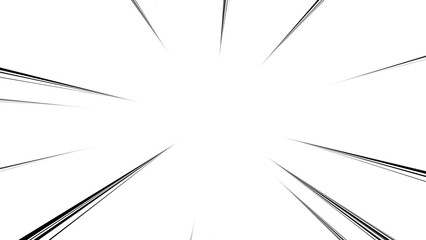 黒色　細い放射線　衝撃　飛び出し