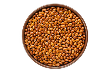 brown beans in a plate isolated