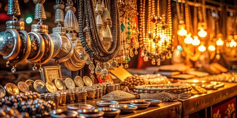 Fototapeta premium Acapulco Market: Authentic Silver Jewelry, Low Light Photography