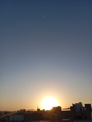 sunset over the city