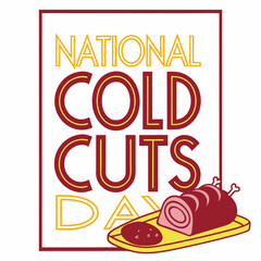 NATIONAL COLD CUTS DAY silhouette vector illustration
