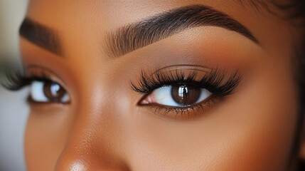 Obraz premium Eye makeup on a person's face.