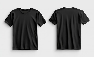 Black tshirt shown from front and back on a white background