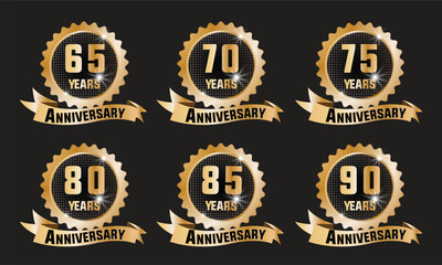 Celebrating milestone anniversaries with elegant gold badges