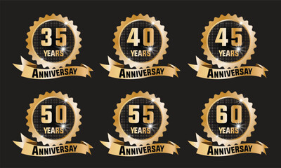 Celebrating milestone anniversaries with elegant gold badges