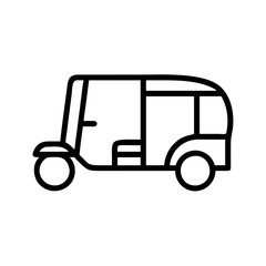 Fototapeta premium Rickshaw icon on a transparent background for transport concept