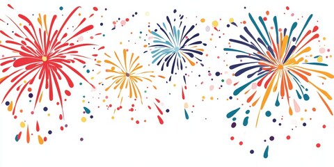 A vibrant collection of colorful fireworks is soaring in the night sky