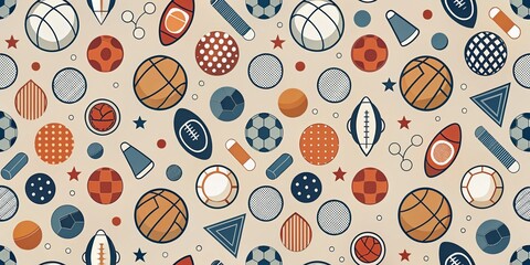 Minimalist Geometric Sports Pattern Design Template for Textile Fabric, Clothing & Apparel