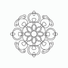 mandala for Henna, Mehndi, tattoos, decorative ornaments in ethnic oriental style, coloring book pages