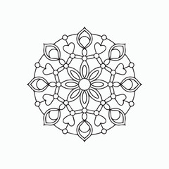 mandala for Henna, Mehndi, tattoos, decorative ornaments in ethnic oriental style, coloring book pages