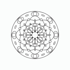 mandala for Henna, Mehndi, tattoos, decorative ornaments in ethnic oriental style, coloring book pages