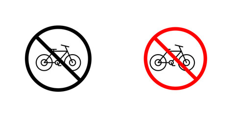 Bicycle prohibition signs vector pack for web designs