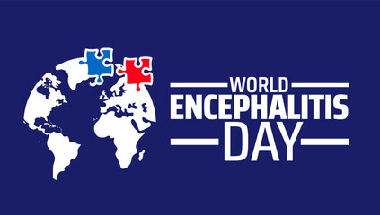 World Encephalitis Day background banner or poster design template. observed every year in February. Holiday concept. Use to any Template, card, poster, placard, template.