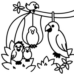 birds on a branch
