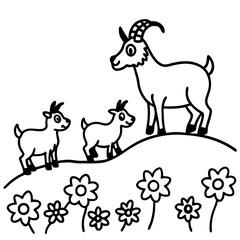 vector illustration of a goat