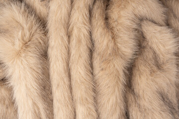 Texture of faux fur as a background, top view.