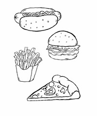 Fast food Vintage sketch stock illustration