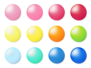 カラフルな球体の素材セット