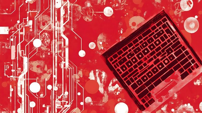 Red tech keyboard, circuit design