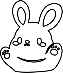 White Rabbit Outline coloring image