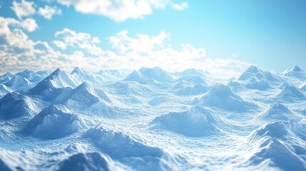 Obraz premium Snow-covered mountain peaks rising against a bright blue sky, shadows creating dramatic textures