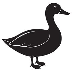 Black Silhouette of a Duck