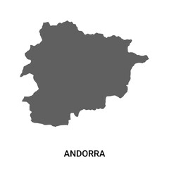 Andorra silhouette map Andorra map outline illustration vector